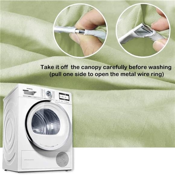 Bed Canopy for Girls, Round Dome Canopy Curtains Room Decoration Princess Castle - Picture 7 of 8